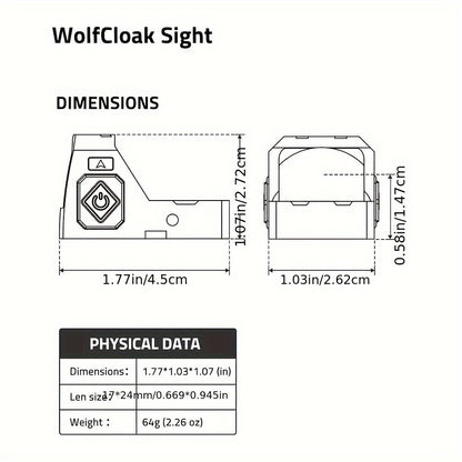 Red Dot Sight 2 MOA Shake Awake Optic – Shock-Activated Auto On/Off, Fast Target Acquisition, Waterproof Scope for Hunting, Tactical & Shooting – Great Gift for Shooters