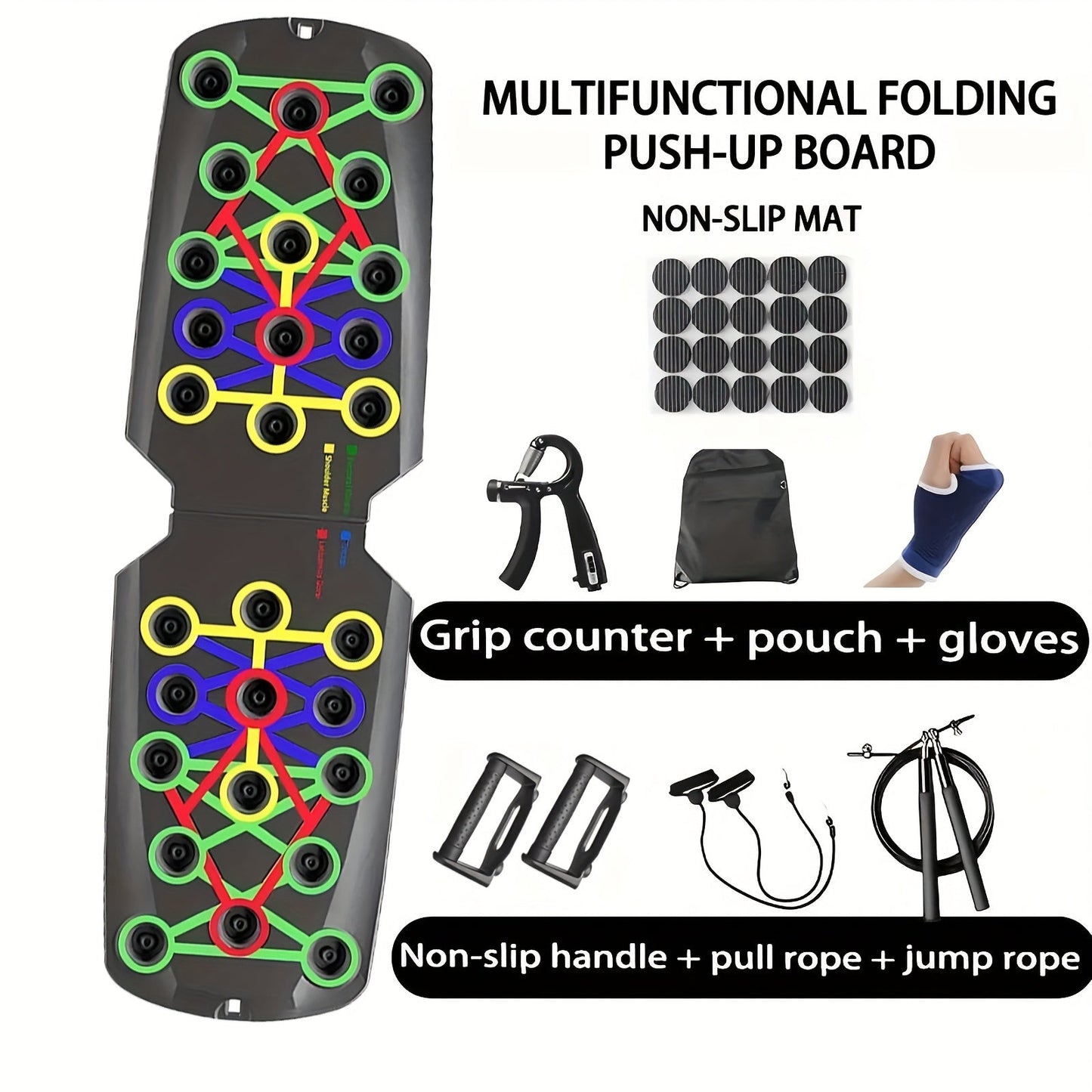 Adjustable Push Up Board – Multifunctional Home Gym Equipment for Chest, Triceps, Shoulders & Core Strength Training, Lightweight Durable Frame, Multiple Color-Coded Positions, Suitable for All Fitness Levels