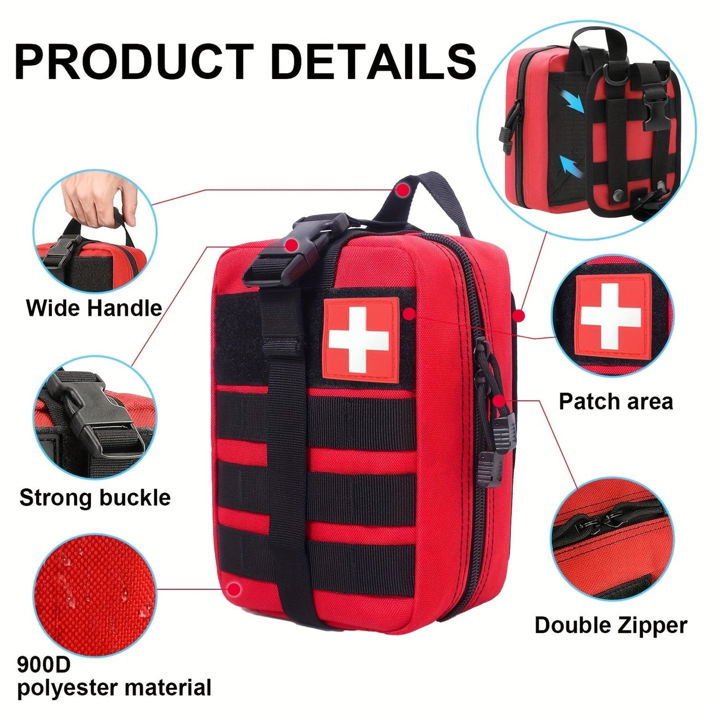 Professional First Aid Kit 399 Piece & 99 Piece Survival Gear Emergency Kit for Hiking Camping Hunting Car Travel – Includes Scissors Tweezers Splints – Gift for Men