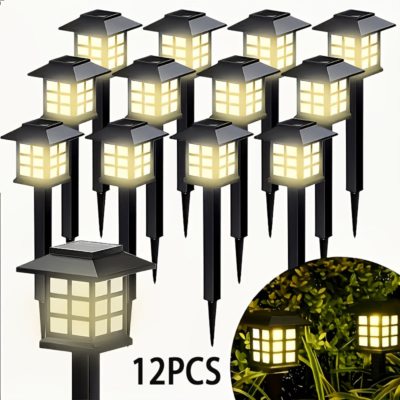 Solar Outdoor Lights LED Garden Path Lights IP44 Waterproof Landscape Lighting for Sidewalk Driveway Lawn Yard Courtyard – Warm White, Pack of 6, 12 or 24 – Christmas & Holiday Decor