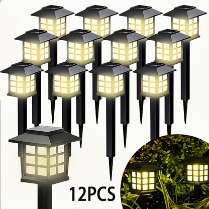 Solar Outdoor Lights LED Garden Path Lights IP44 Waterproof Landscape Lighting for Sidewalk Driveway Lawn Yard Courtyard – Warm White, Pack of 6, 12 or 24 – Christmas & Holiday Decor