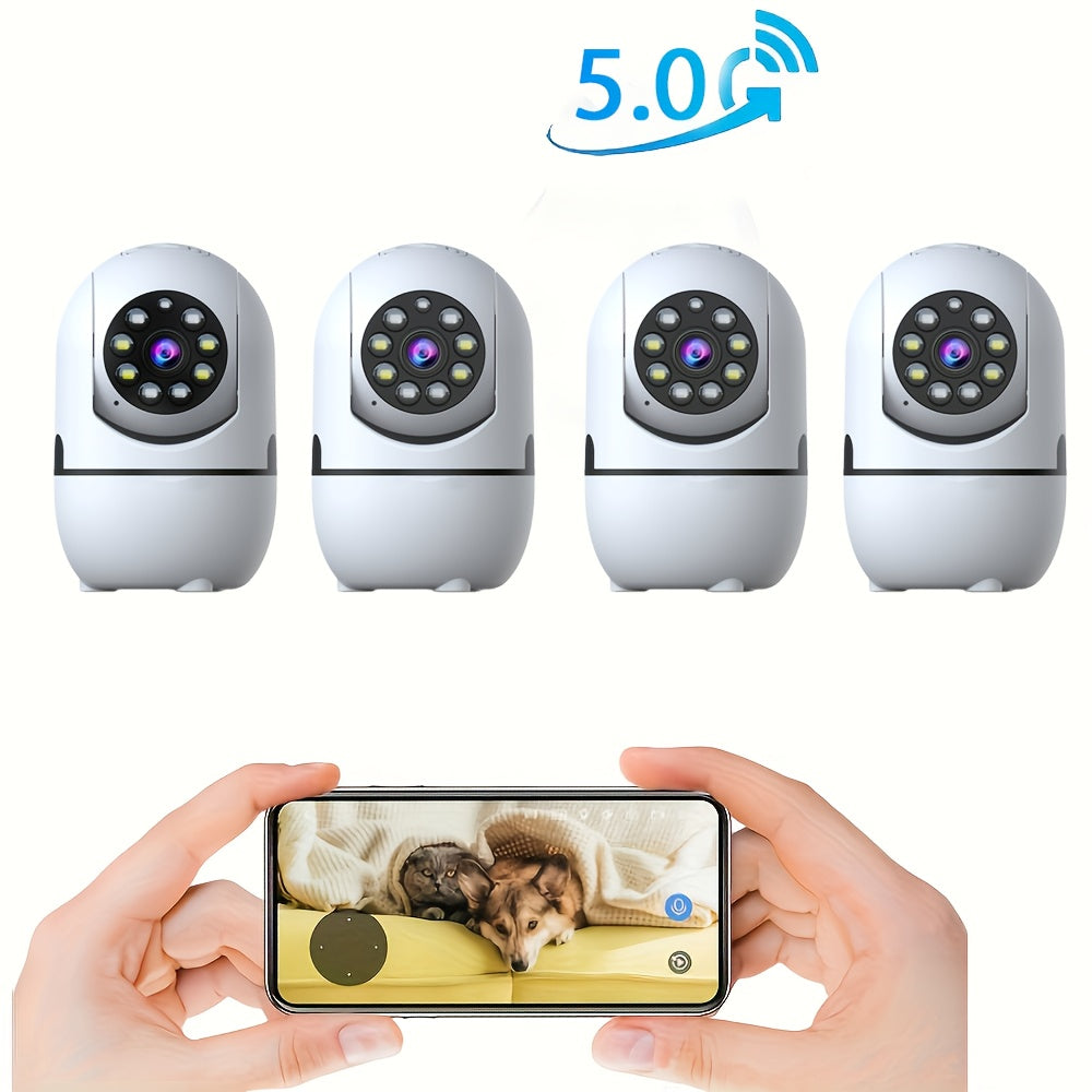 Indoor WiFi Security Camera 4-Pack 355° Pan Tilt Night Vision Motion Detection Two-Way Talk Baby Pet Monitor – 2.4G 5G Dual Band WiFi Cloud 256GB SD Alexa Compatible