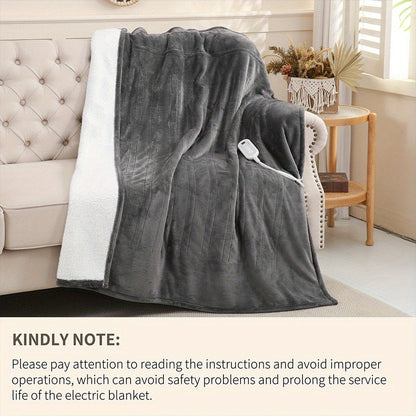 Electric Heated Blanket Flannel Extra Large with 8 Temperature Levels 10-Hour Auto-Off PTC+NTC Overheat Protection Machine Washable – Throw Twin Full Queen King Sizes