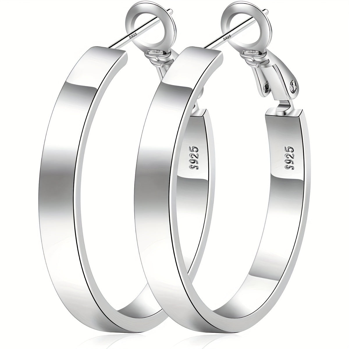 925 Sterling Silver Hoop Earrings for Women – Hypoallergenic Gold & Silver Cartilage Hoops in 40mm, 50mm & 60mm, Minimalist Everyday Earrings, Perfect Gift for Parties & Casual Wear