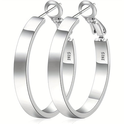 925 Sterling Silver Hoop Earrings for Women – Hypoallergenic Gold & Silver Cartilage Hoops in 40mm, 50mm & 60mm, Minimalist Everyday Earrings, Perfect Gift for Parties & Casual Wear