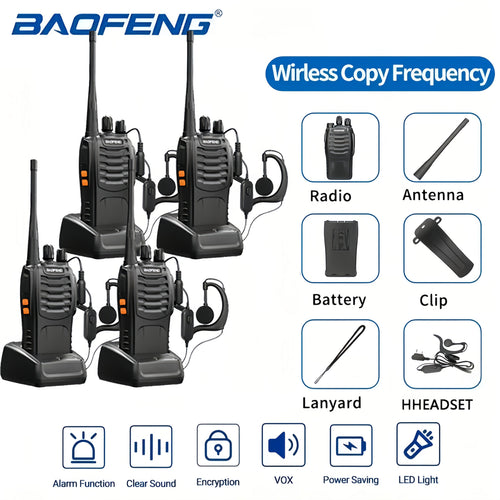 Baofeng BF-888S Walkie Talkies Long Range – Rechargeable UHF Two-Way Radios with Earphones, 16 Channels, VOX, Flashlight – 1/2/4/6 Pack for Camping, Hiking, Hunting & Outdoor Activities