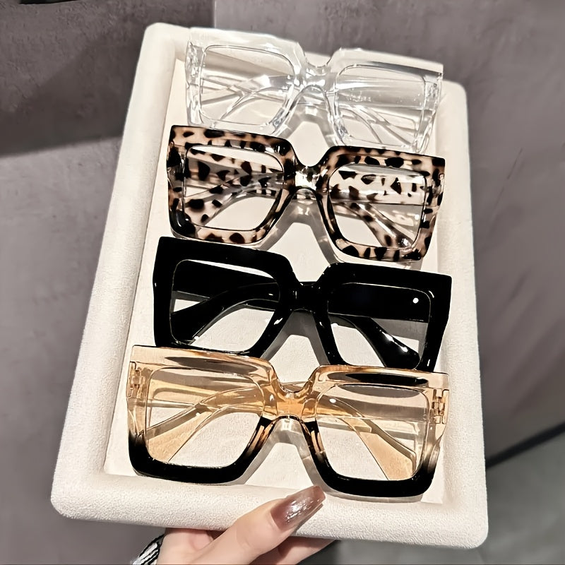 Vintage Square Full Rim Clear Lens Glasses Set 3pcs 4pcs Polycarbonate Fashion Eyewear for Women Men - Retro Office Everyday Blue Light Blocking Style Frames