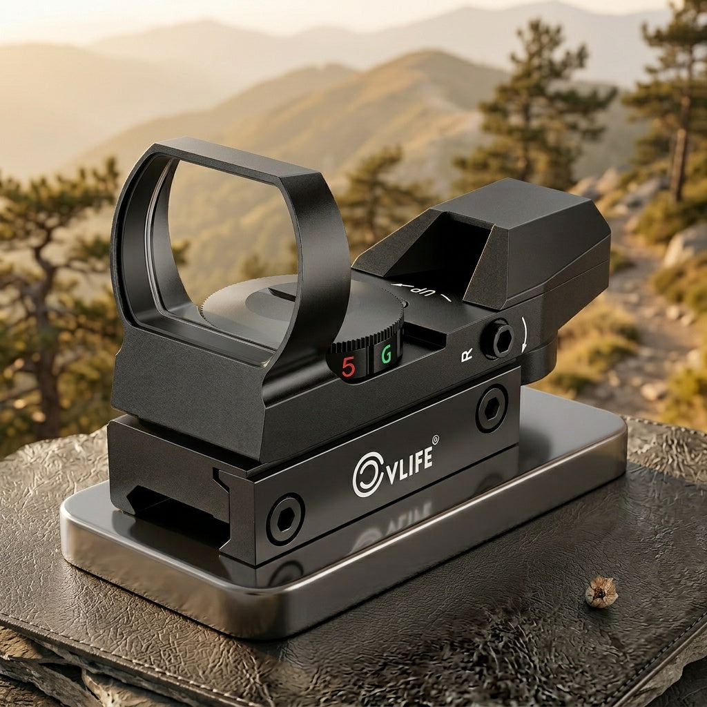 Red Green Dot Sight 1x22x33 with 20mm Picatinny Rail - 4 Reticles 5 Brightness Settings Wide Field of View Scope for Rifles Shotguns