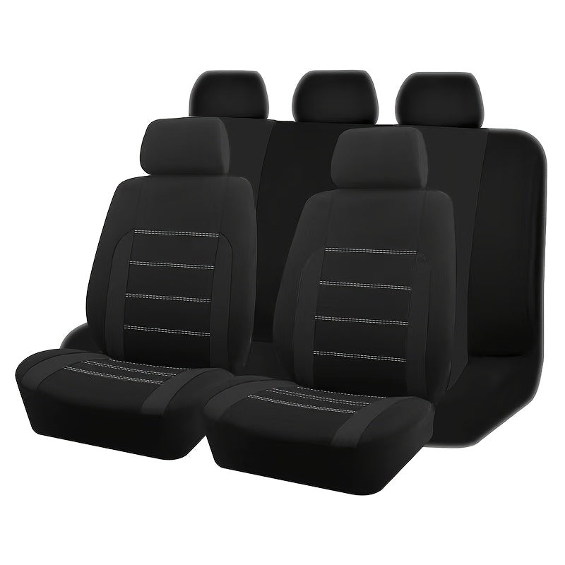 Car Seat Covers Full Set 5-Seat Universal Fit – Breathable Wear-Resistant Fabric with Foam Cushioning for SUV, Sedan, Minivan & Truck – All-Season, 10 Color Options – Velora