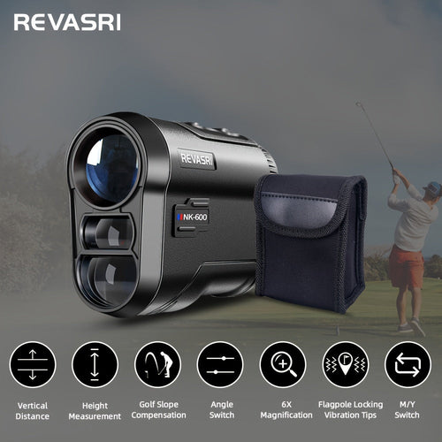 REVASRI Golf Rangefinder 650 Yards – Laser Range Finder with Golf Mode Slope Compensation Speed Height Horizontal Vertical Distance Two-Point Measurement for Golf Hunting Archery Outdoor
