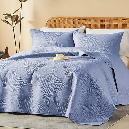 Cooling Summer Quilt Set 2-3 Piece Lightweight Breathable Microfiber Bedspread – Modern Coin Pattern Coverlet Twin Queen King, All Season, Multiple Colors, Holiday Gift for Family
