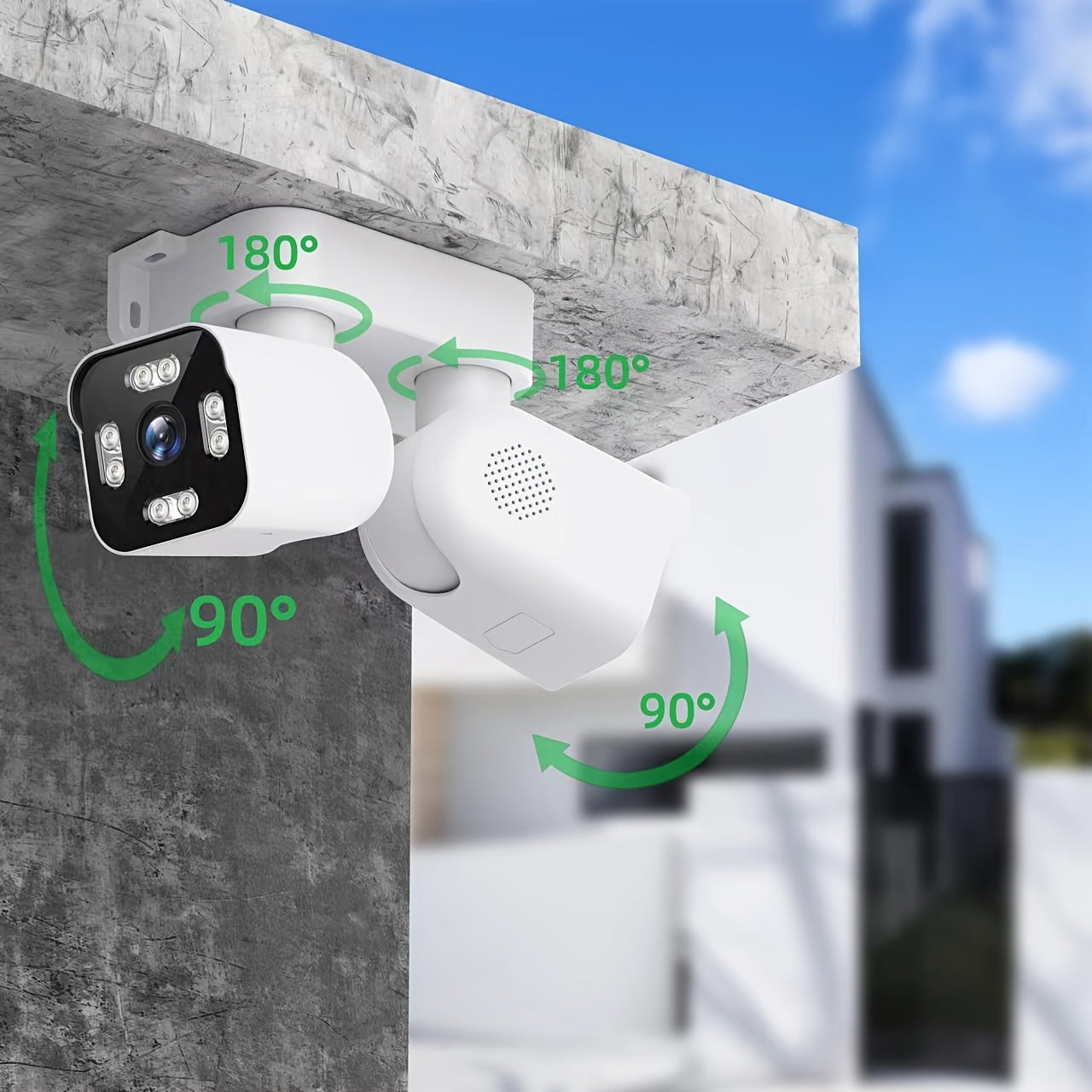 Dual Lens PTZ Security Camera Outdoor WiFi – 360° Pan Tilt Zoom 5MP, 10x Electric Zoom, Motion Detection, Two-Way Audio, Siren Alarm, Color Night Vision, App Control, Home Surveillance Camera