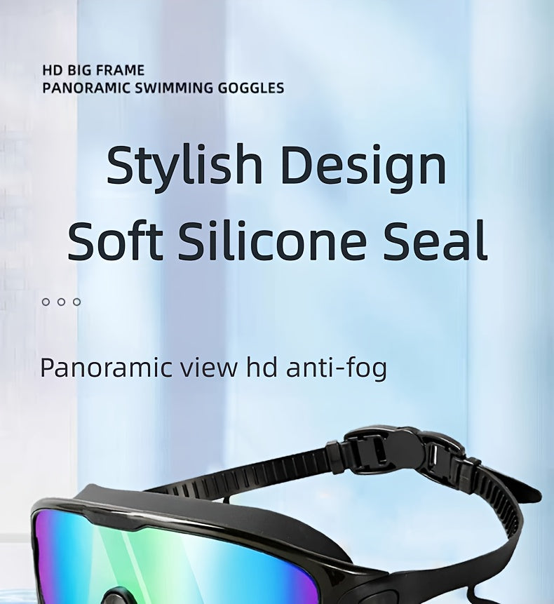 Anti-Fog Swim Goggles 2-Pack with Earplugs, Nose Clip & Waterproof Bag – UV Protection Swimming Goggles for Men, Women & Teens, Outdoor Pool & Water Sports Accessories Kit