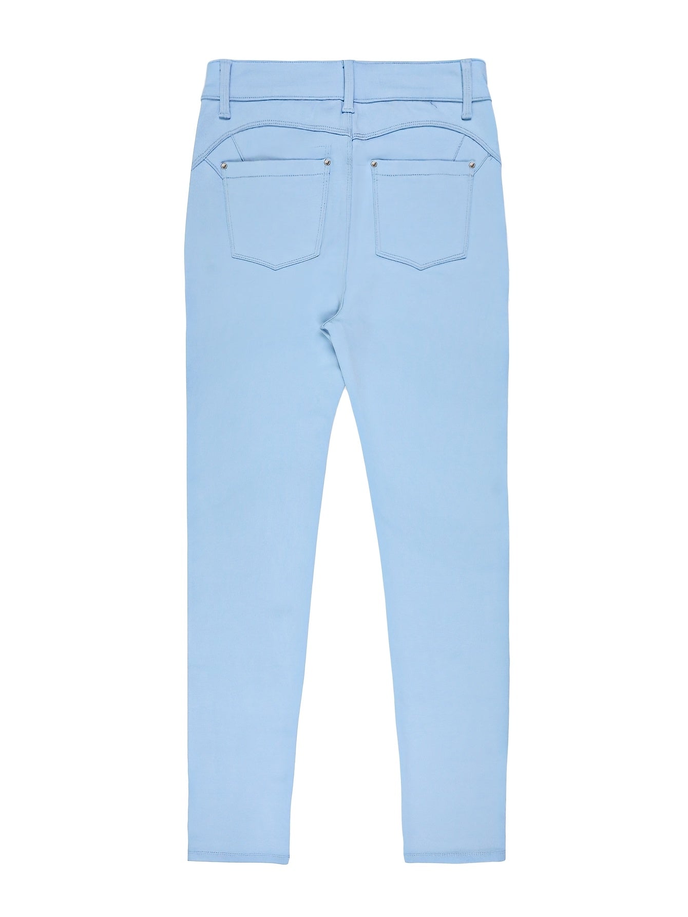 Women's High Waist Stretch Skinny Jeans Metal Button Street Style Slim Fit Denim Pants 10 Colors S-XXL Everyday Wear
