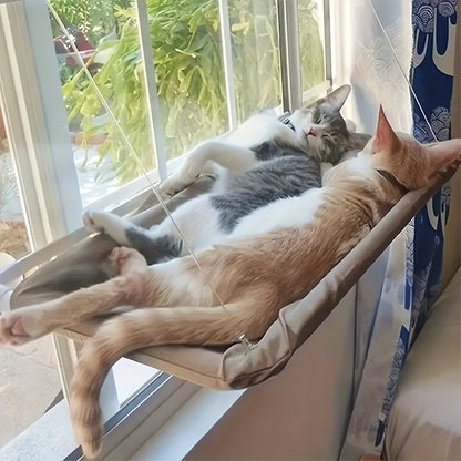 Ultra-Soft Cat Window Hammock Bed – Cloud-Like Perch for Feline Naptime, Securely Mounted, Enhances Cat's Outdoor View, Space-Saving Cat Bed for Windows