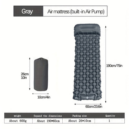 Self-Inflating Sleeping Pad Ultralight Nylon TPU Camping Mat, Built-In Pump Single & Double Person Options, Compact Portable Sleeping Mat for Camping Hiking Backpacking Travel Picnic, Orange & Blue