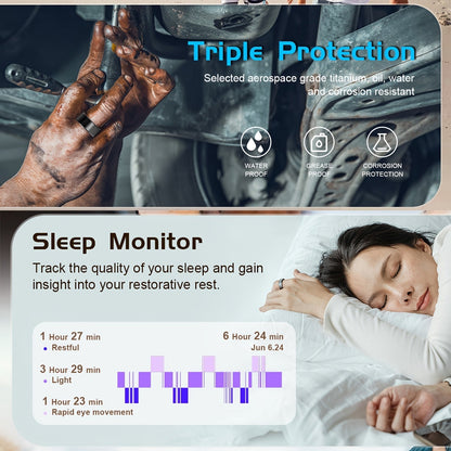 Smart Ring for Men & Women 2026 – Health Fitness Tracker with Heart Rate HRV Sleep Tracking Steps Calories Body Temperature & Stress Monitor, Bluetooth 5.3 Compatible iPhone Android