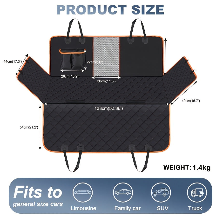 Heavy Duty Dog Car Seat Cover Waterproof Non-Slip Backseat Protector Scratch-Proof Spill-Proof Nylon Pet Seat Cover SUV Sedan Truck Side Flap Door Protection Easy Install Machine Washable