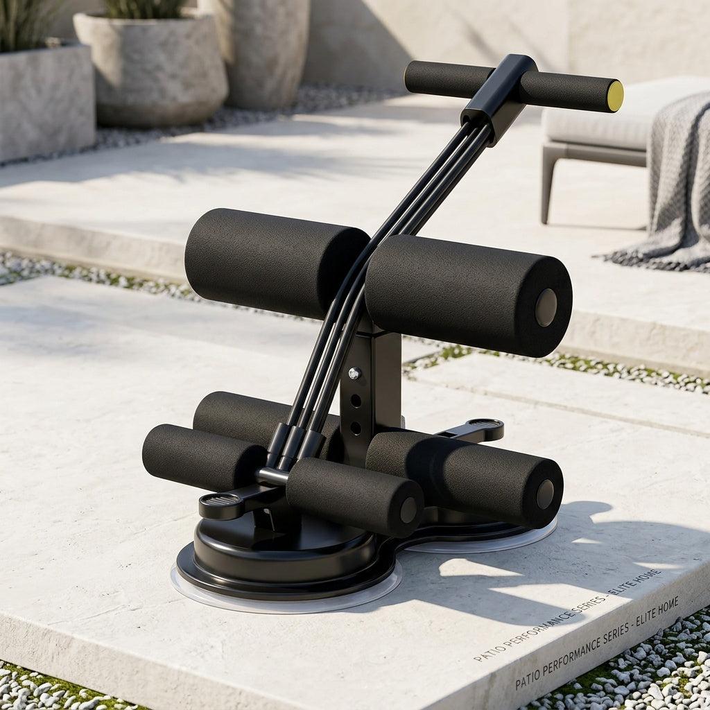 Portable Sit Up Bar – 3-Section Adjustable Design, Dual Suction Cups & Resistance Bands, Lightweight Home Core Fitness Equipment for Small Spaces