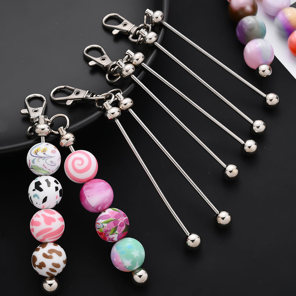20pcs Beadable Keychain Making Kit for Women – DIY Double Blank Bar Key Rings with Lobster Clasp for Bag Pendant, Wedding, Party, Graduation, Back to School & Holiday Gift Craft Set