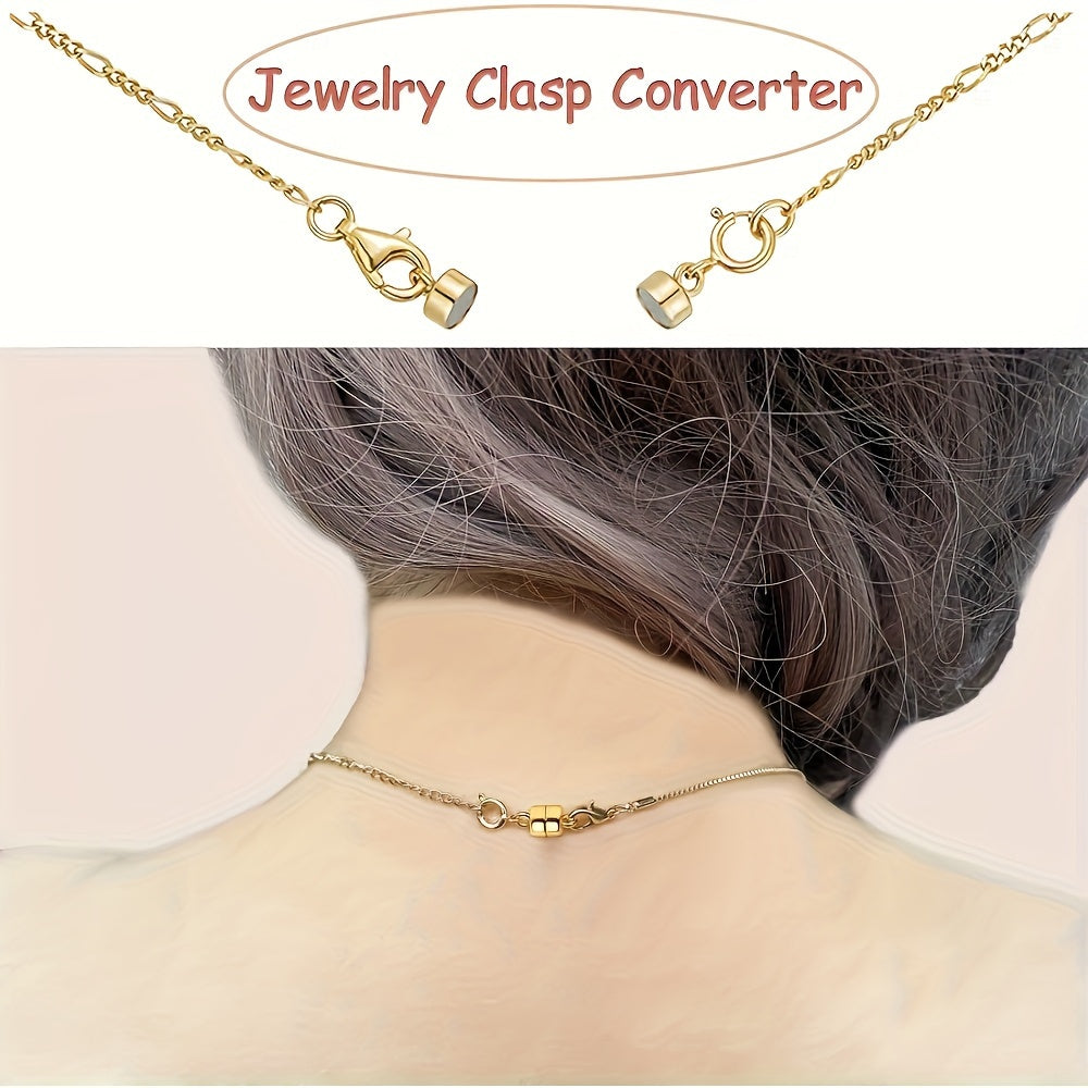 Magnetic Necklace Clasps and Closures with Lobster Clasp – Easy-Connect Magnet Jewelry Clasp Converters for Bracelets, Necklaces & Chains, Arthritis-Friendly Jewelry Fasteners