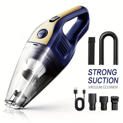 Cordless Handheld Vacuum Cleaner 5000Pa Strong Suction USB Rechargeable Portable Wireless Vacuum for Car Interior, Home, Office & Pet Hair – 40dB Low Noise, 2000mAh Battery, One-Click Dust Empty