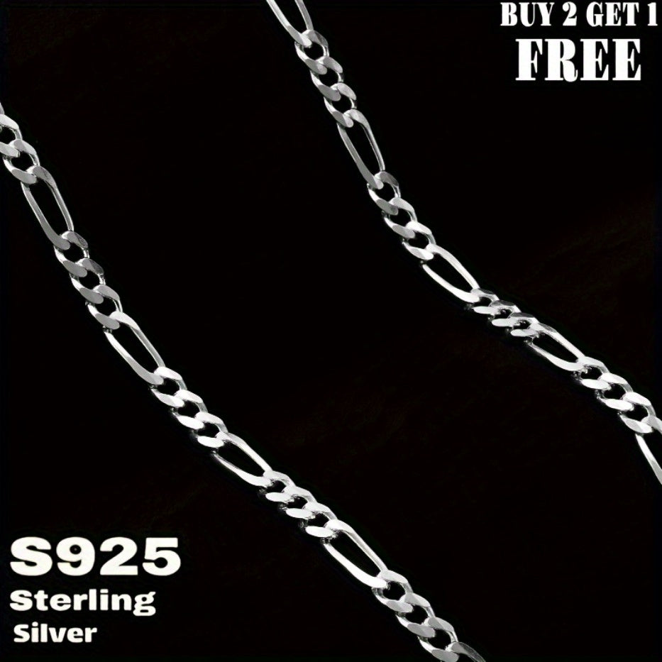 925 Sterling Silver Figaro Chain Necklace – 6mm Wide, 18 to 24 Inch, Unisex Men & Women, Includes Gift Box – Classic Silver Chain for Everyday Wear & Gifting