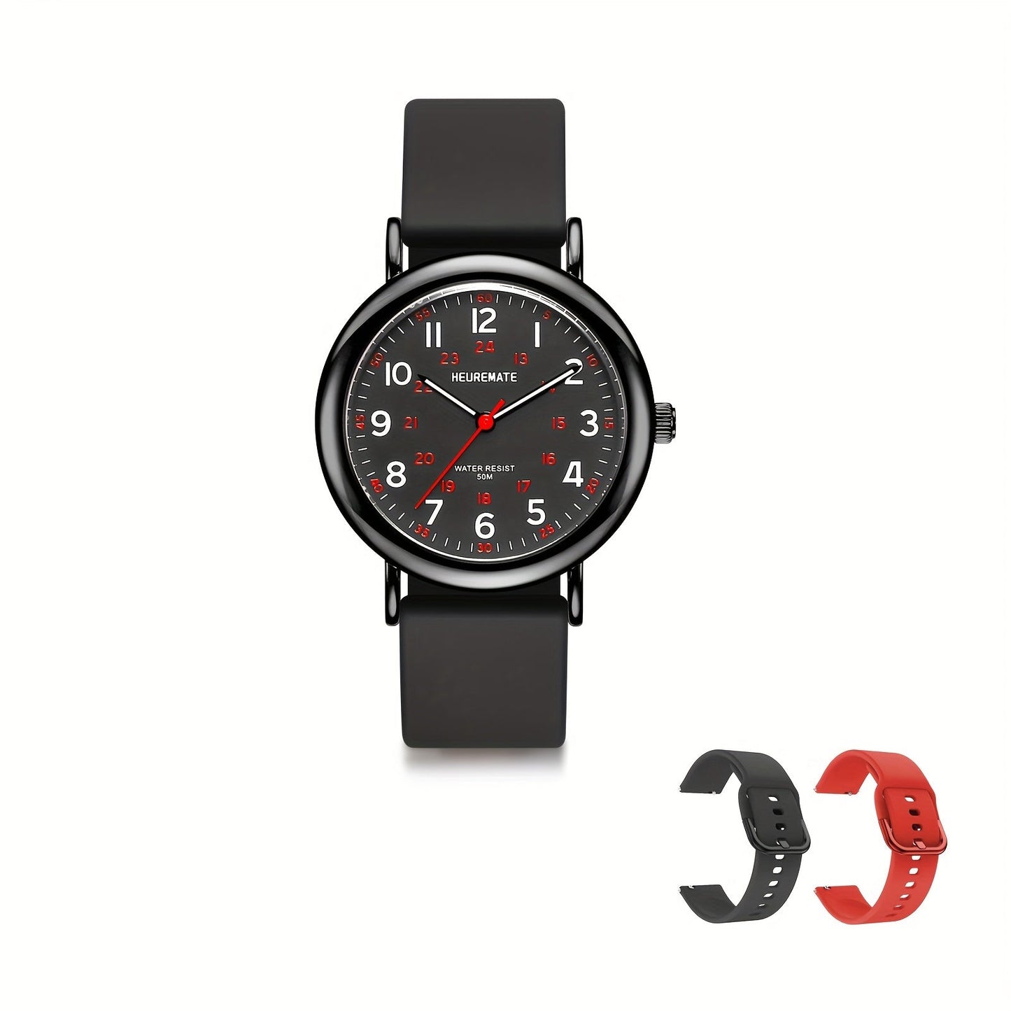 Nurse Watch Waterproof Luminous Easy-Read Dial 24-Hour Second Hand Colorful Silicone Band – Professional Fob Watch for Nurses Nursing Students Doctors Healthcare Workers Unisex 6 Colors