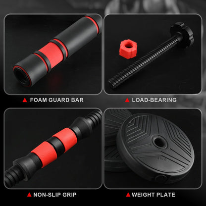 Adjustable Dumbbell Set 5-in-1 Free Weights 30-110 LBS – Use as Dumbbell, Barbell, Kettlebell, Push-Up Rack & Weight Plates, Home Gym Workout Equipment for Men & Women, Multiple Weight Options