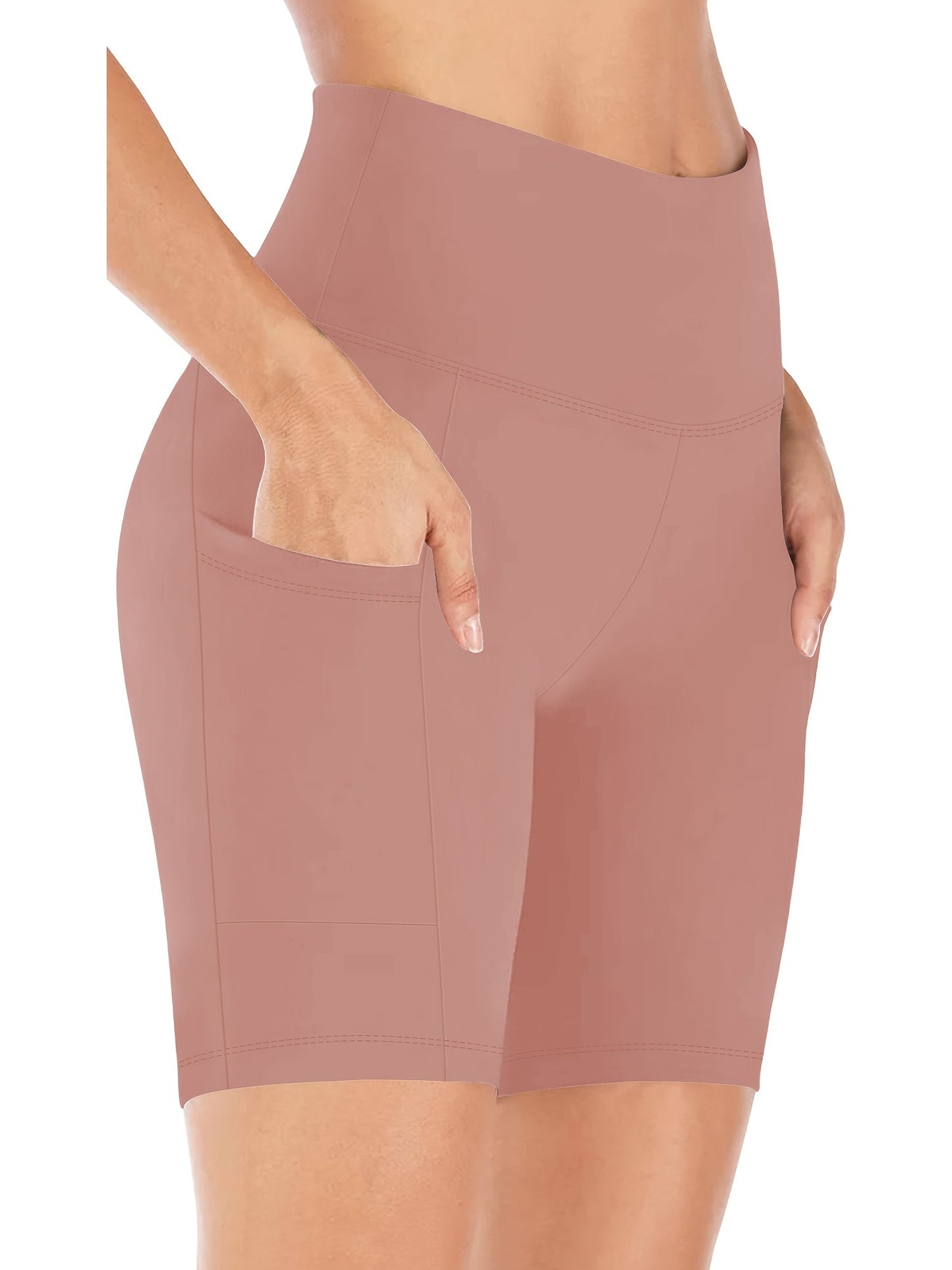 High-Waisted Yoga Shorts for Women, Sweat-Absorbing High-Elasticity Cycling Shorts with Tummy Control, Stretchy Training Running Sports Shorts for Gym Fitness Casual Wear