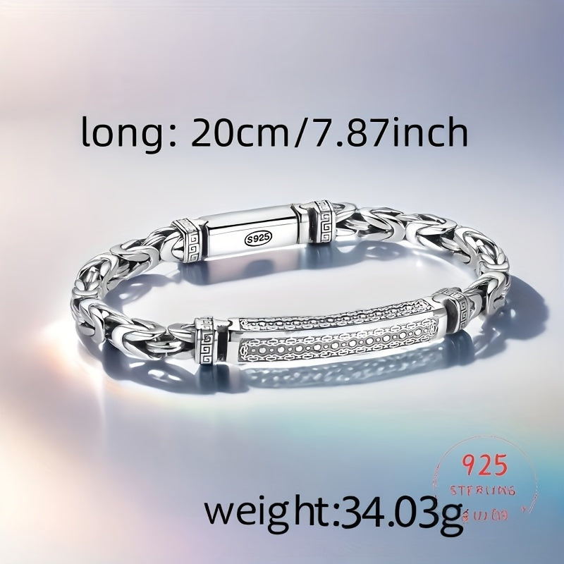 S925 Sterling Silver Modern Light Luxury Bracelet for Women – Minimalist Elegant Hypoallergenic Silver Chain Bracelet for Daily Wear Celebrations Valentine's Day Anniversary Gift