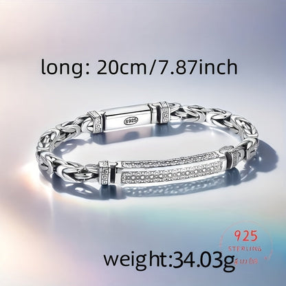 S925 Sterling Silver Modern Light Luxury Bracelet for Women – Minimalist Elegant Hypoallergenic Silver Chain Bracelet for Daily Wear Celebrations Valentine's Day Anniversary Gift