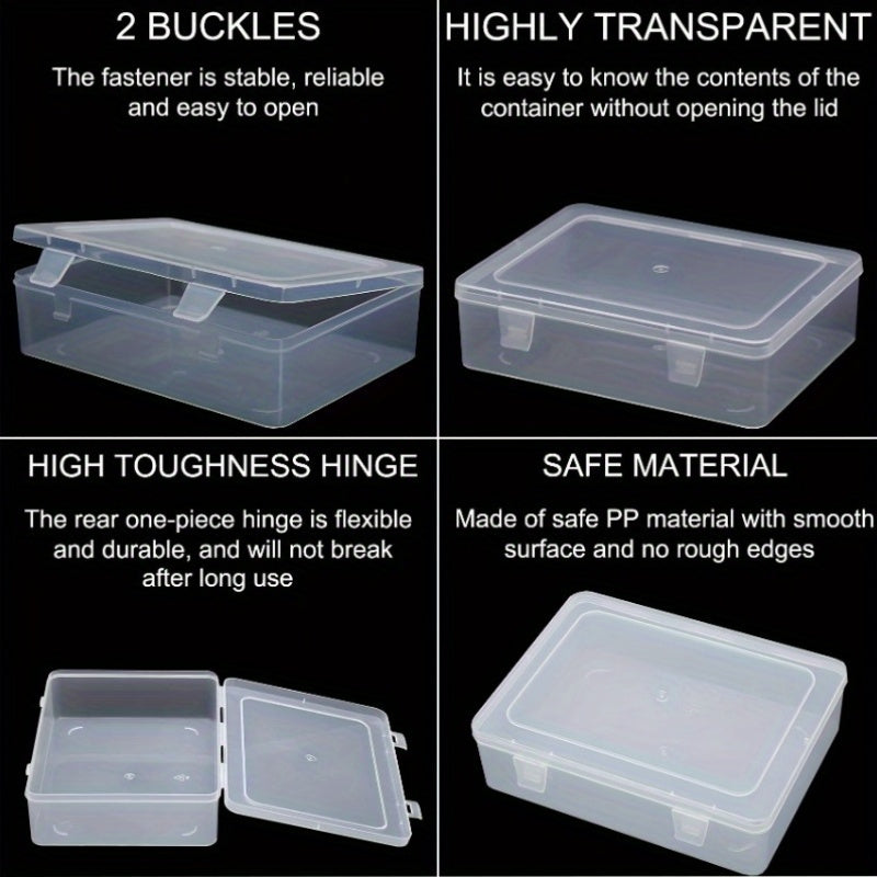 Bead Organizer Kit 30pcs Transparent Plastic Storage Boxes with Flip Lids for Jewelry Making, Beading, Craft Supplies, Small Parts & DIY Projects – Rectangular Stackable Containers
