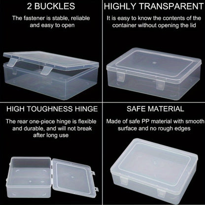 Bead Organizer Kit 30pcs Transparent Plastic Storage Boxes with Flip Lids for Jewelry Making, Beading, Craft Supplies, Small Parts & DIY Projects – Rectangular Stackable Containers