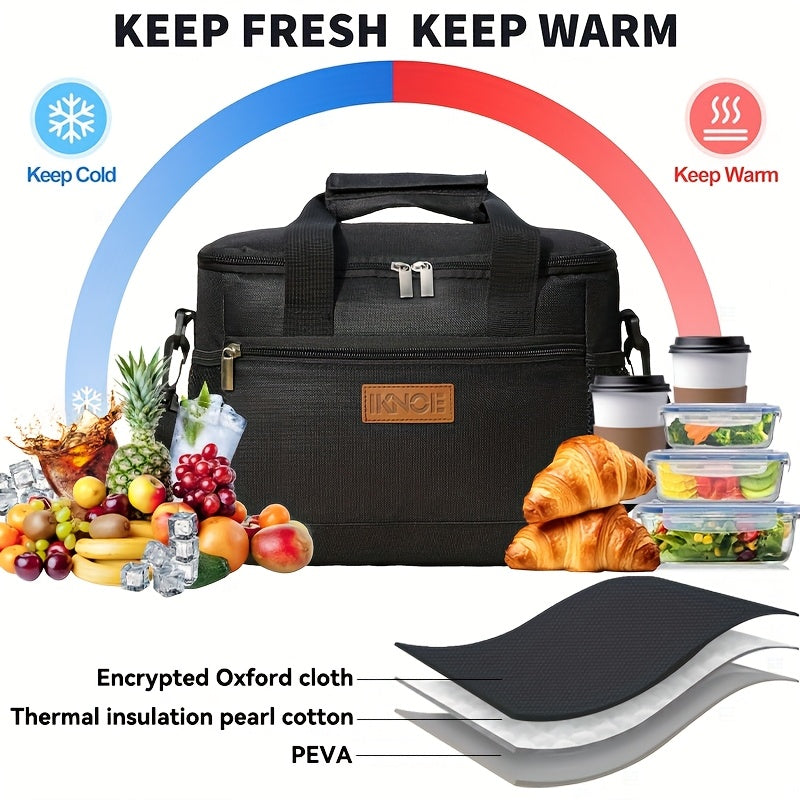 Insulated Lunch Bag Foldable Leakproof Thermal Tote for Work School Travel Picnic – Aluminum Foil Lining Keeps Food Cold Fresh Bento Box Bag Black Green Pink Floral