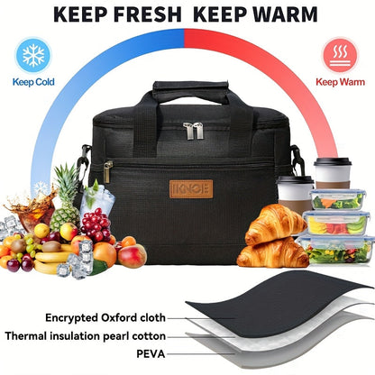 Insulated Lunch Bag Foldable Leakproof Thermal Tote for Work School Travel Picnic – Aluminum Foil Lining Keeps Food Cold Fresh Bento Box Bag Black Green Pink Floral