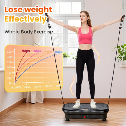 Vibration Plate Exercise Machine for Weight Loss & Lymphatic Drainage – Full Body Workout Platform with 99-200 Speed Levels, Quiet Motor, Portable Home Gym, Muscle Toning, 330 lbs Capacity