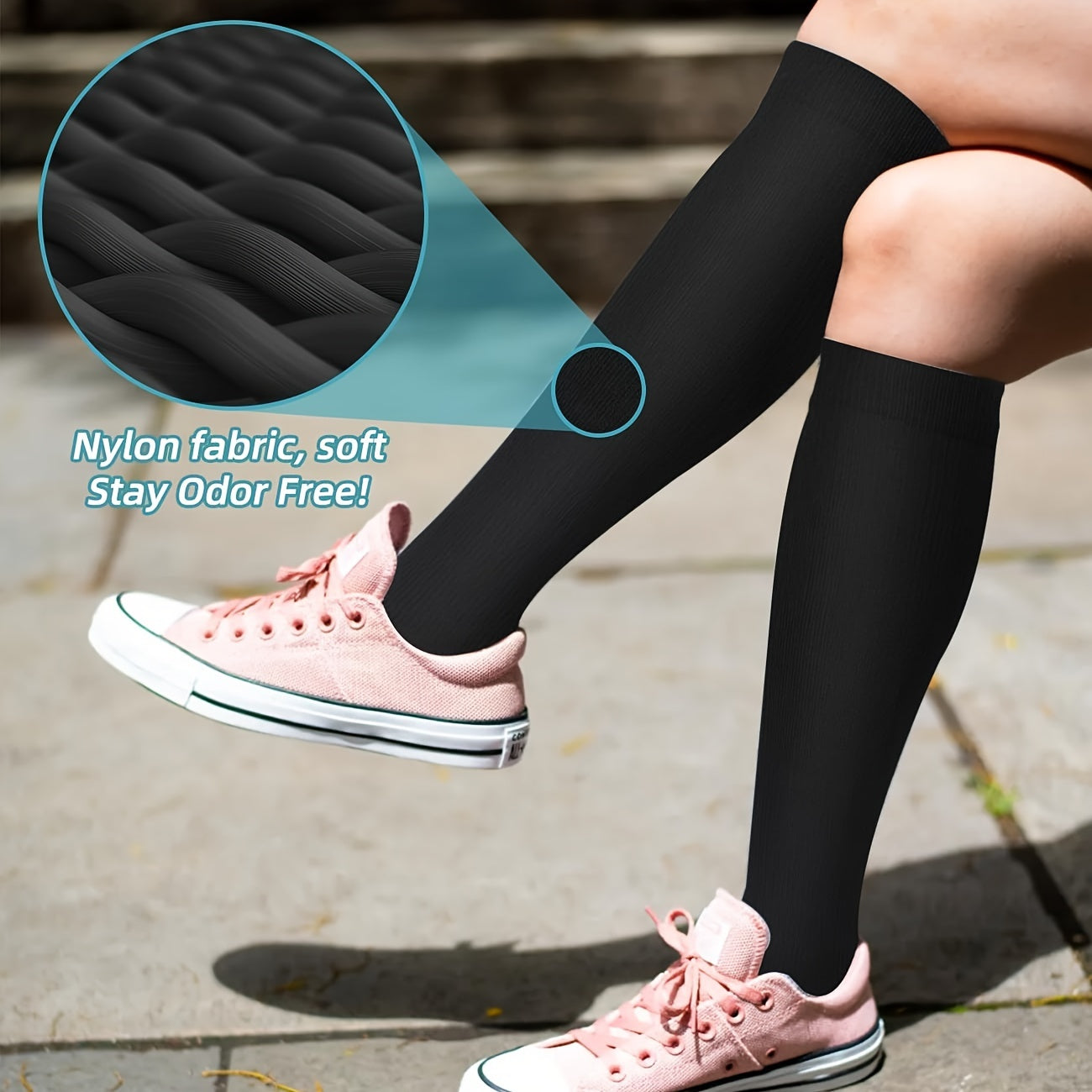 Copper Compression Socks 10 Pairs for Women & Men – Knee High Circulation Support Socks for Running Cycling Climbing Athletic Daily Wear S M L XL XXL Black Skin