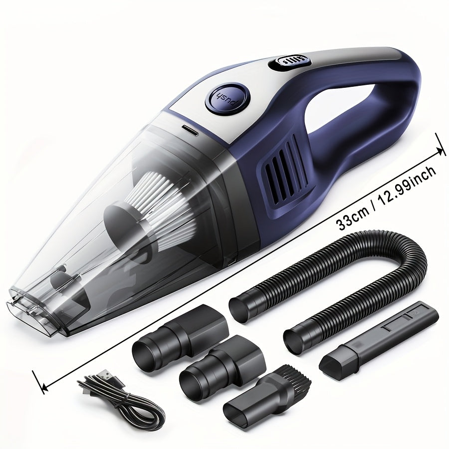 Cordless Rechargeable Handheld Vacuum Cleaner – 6KPa Strong Suction, Quiet 40dB, Portable Mini Vacuum for Pet Hair, Car, Keyboard, Office & Home Cleaning with Crevice Tool