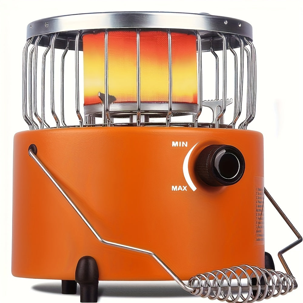 9000 BTU Propane Heater Stove 2-in-1 Portable Camping Gas Stove Indoor Outdoor Adjustable Flame Stainless Steel Burner Emergency Preparedness Cooking Heating Combo