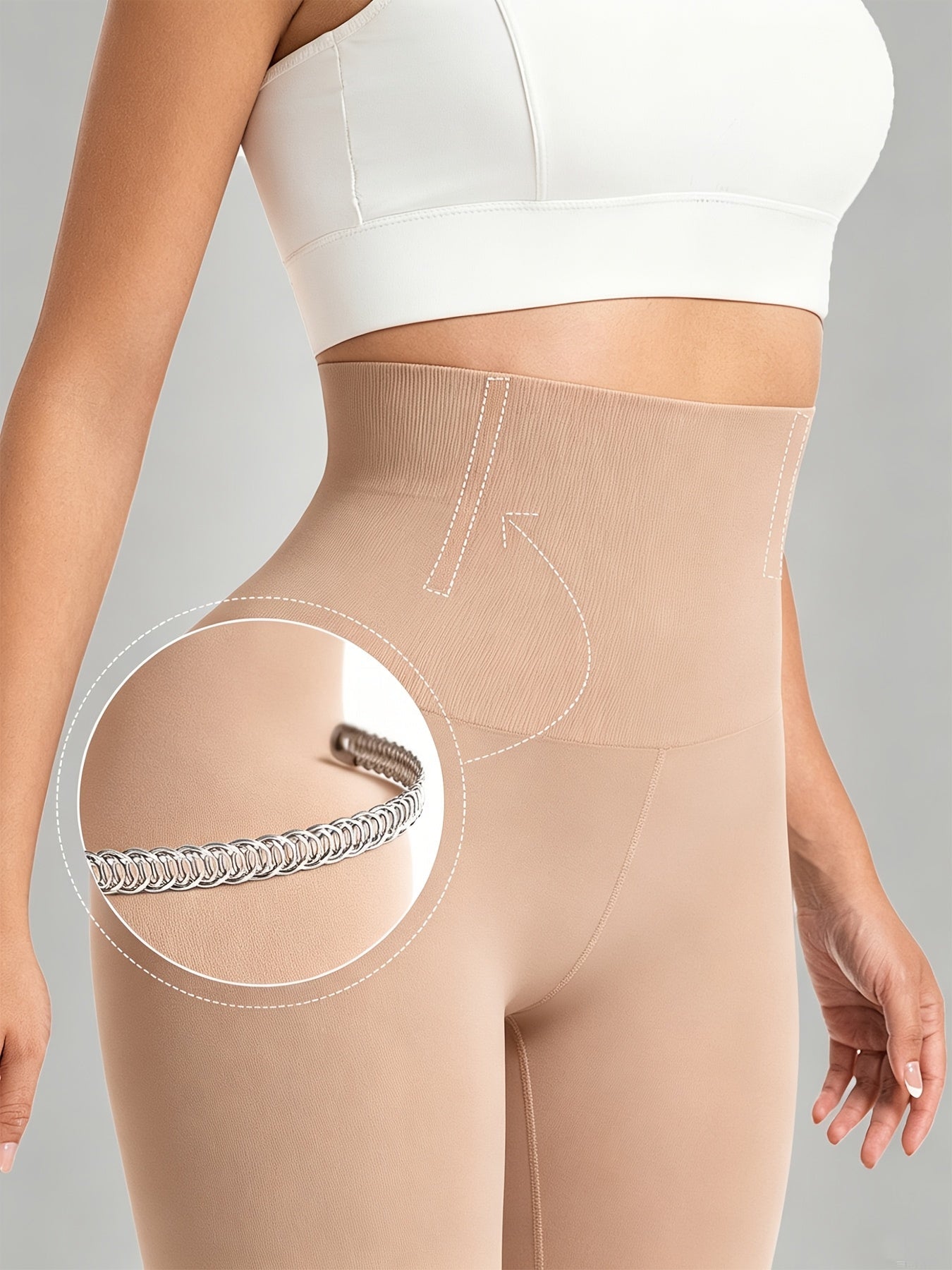 Butt Lifting Capri Leggings for Women – High Waist Tummy Control Yoga Pants, Squat Proof Stretchy Shaping Workout Capri, Apricot & Black
