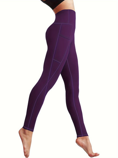 Women's High Waist Compression Leggings 3-Pack with Pockets 230g Breathable Tights for Yoga Fitness Sports Daily Wear – All Seasons Multi-Color Shapewear S-XXL