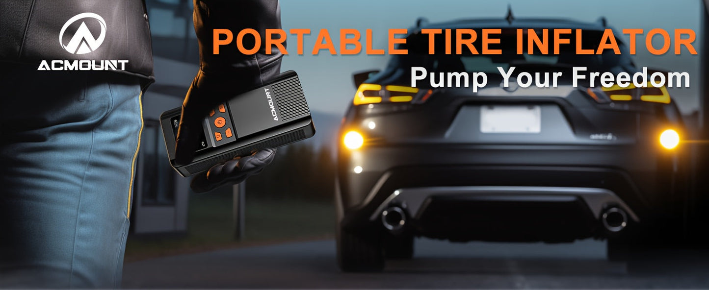 Portable Tire Inflator 150PSI Cordless with 5000mAh Battery, 4+ Inflation Modes, Auto-Stop & LED Light – Digital Gauge Air Compressor for Car, Motorcycle, Bicycle & Sports Balls – Velora