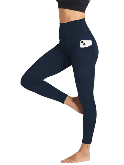 Women's High Waist Yoga Pants with Tummy Control & Butt Lifting – Soft Elastic Breathable Leggings for Fitness, Cycling, Running & Yoga, Black Dark Gray Burgundy Navy, Sizes S-XXL