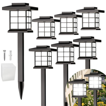 Solar Outdoor Garden Lights 6/12/24 Pack IP44 Waterproof | Warm White Colorful LED Landscape Pathway Lights for Yard Courtyard Patio Holiday Decoration – Auto On/Off