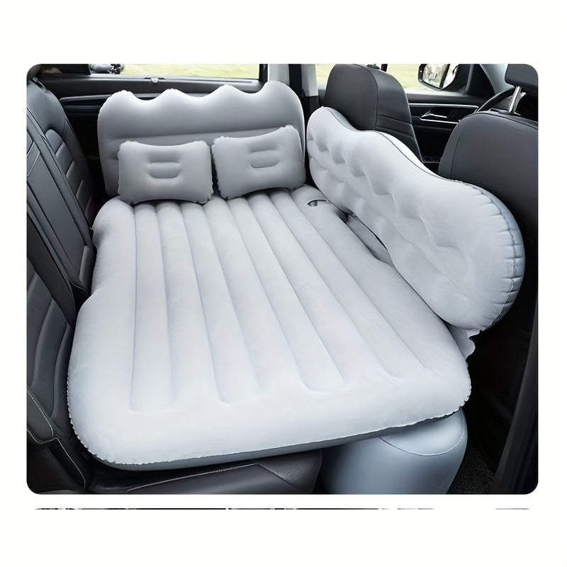 SUV Air Mattress Inflatable Car Bed for Camping & Travel - Universal Flocked Blow Up Mattress for SUV Trunk Back Seat, Portable Car Camping Bed with Storage Bag & Repair Kit, Road Trip Accessories
