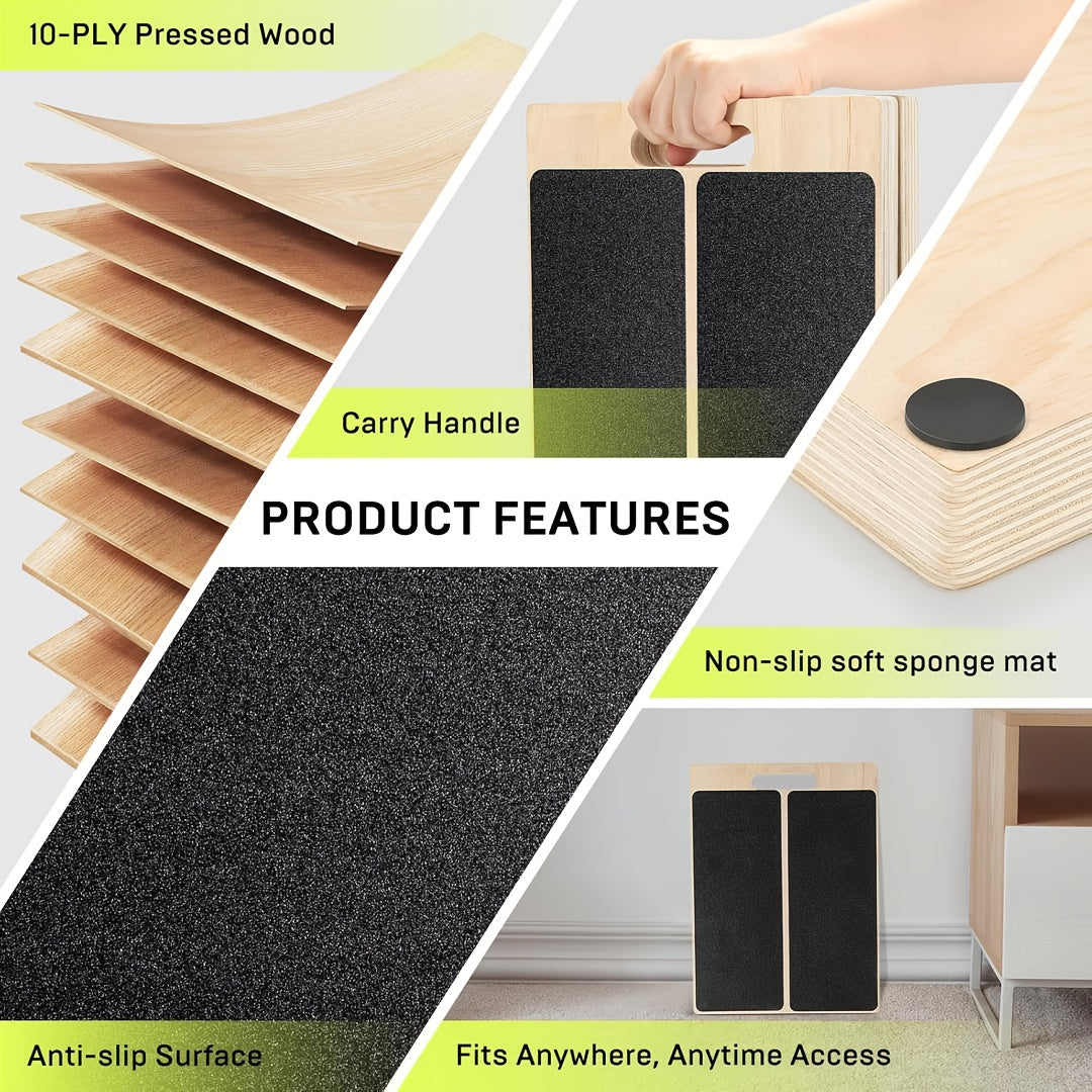 Adjustable Wooden Slant Board for Calf Stretching – Non-Slip Incline Wedge Stretcher for Squats Ankle Foot Mobility Heel Stretch Physical Therapy Balance