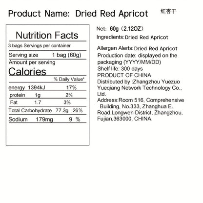 Dried Apricots Snack 3 Bags Pack Natural Tropical Dried Fruit Healthy Sweet Snack Ready-to-Eat Vegan Gluten-Free Gift