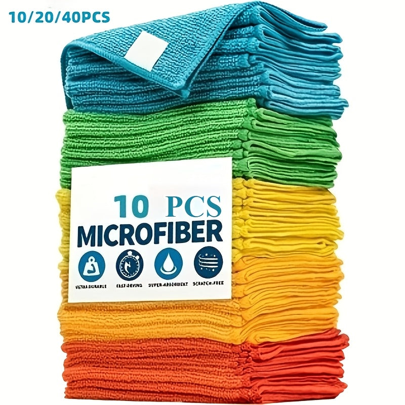 Microfiber Cleaning Cloths 10/20/40-Pack – Ultra-Fine Fiber Towels for Car Detailing, Dust Removal & Home Cleaning, Absorbent Multifunctional Cloths for Cars, RVs & House