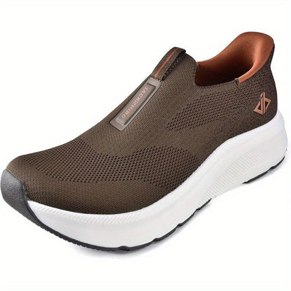 Men's Hands-Free Slip-On Orthopedic Sneakers – Wide Toe Box, Arch Support, Metatarsal Pad, Cushioned Zero Drop Sole, Mesh Upper, Walking Shoes for Comfort & Pain Relief